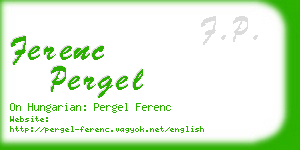 ferenc pergel business card